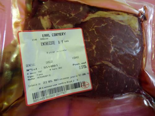 Colis de boeuf cuisson rapide